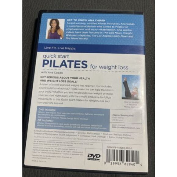 Quick Start Pilates for Weight Loss (DVD, 2005, 2-Disc Set, DVD+CD) - Picture 2 of 6